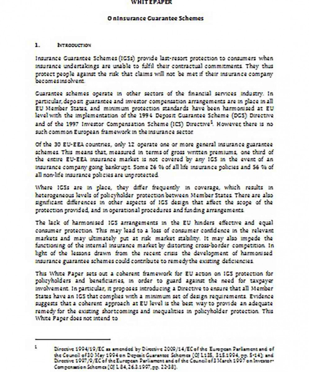 White Paper for Insurance Company White Paper for Insurance Company