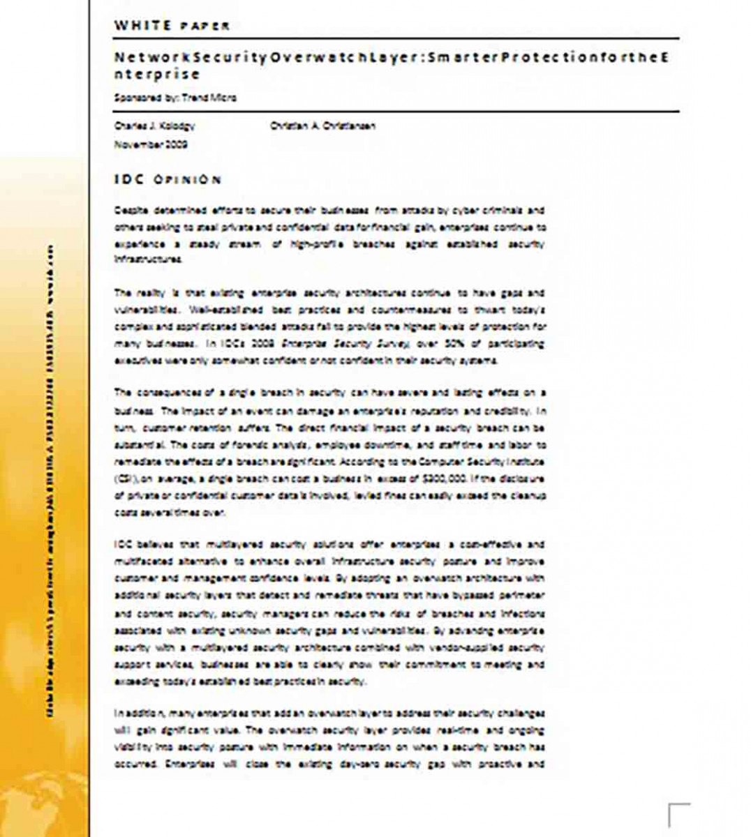White Paper for Network Security White Paper for Network Security