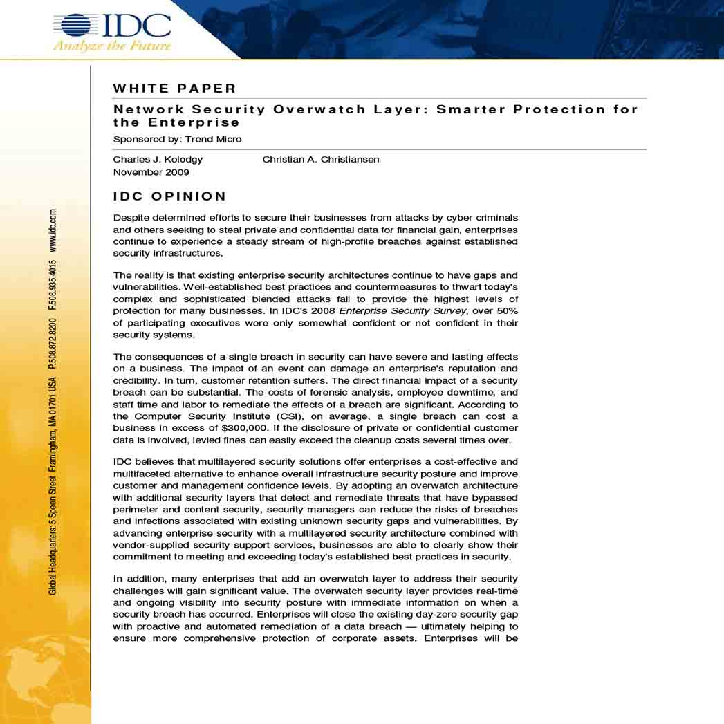 White Paper for Network Security 1 White Paper for Network Security 1