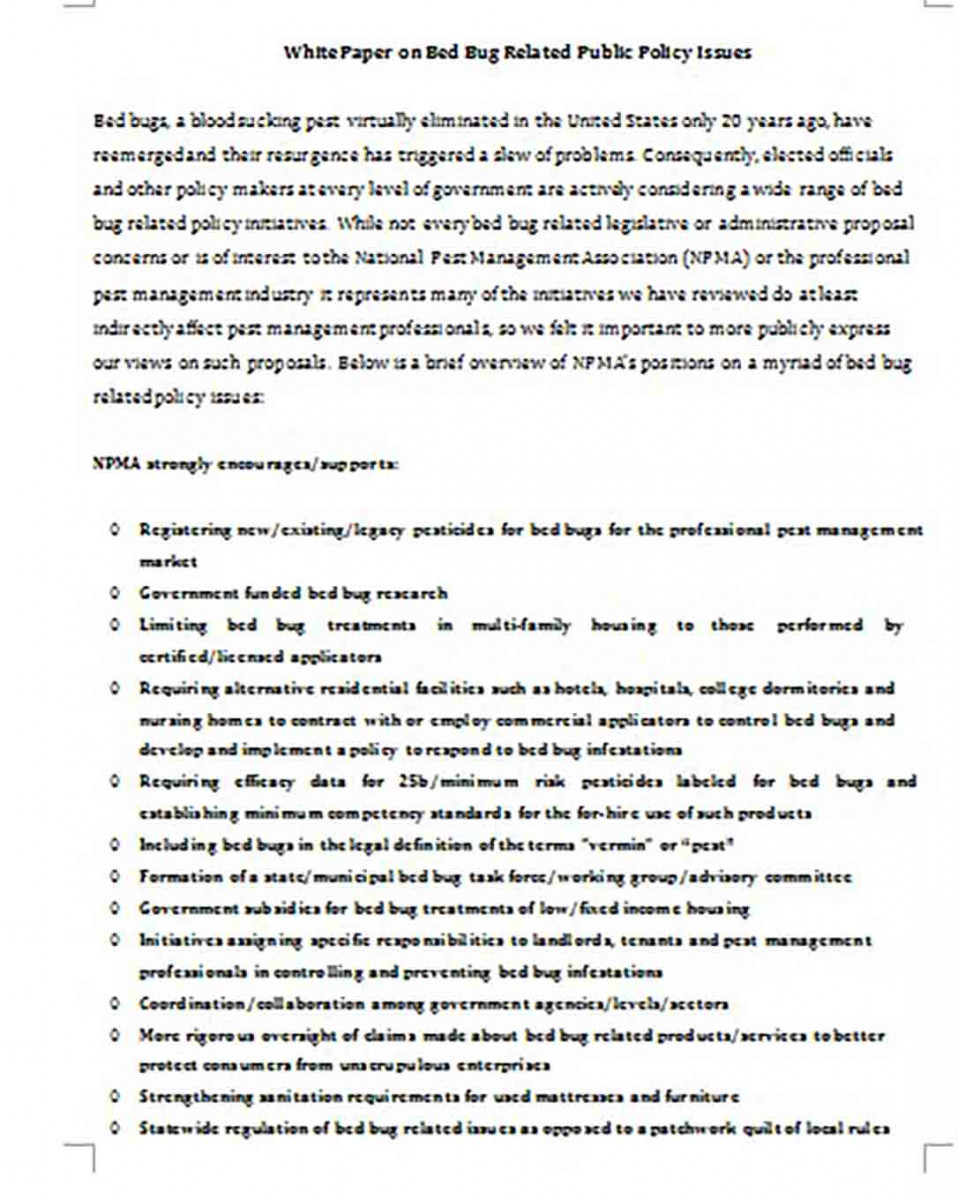 White Paper for Public Policy White Paper for Public Policy