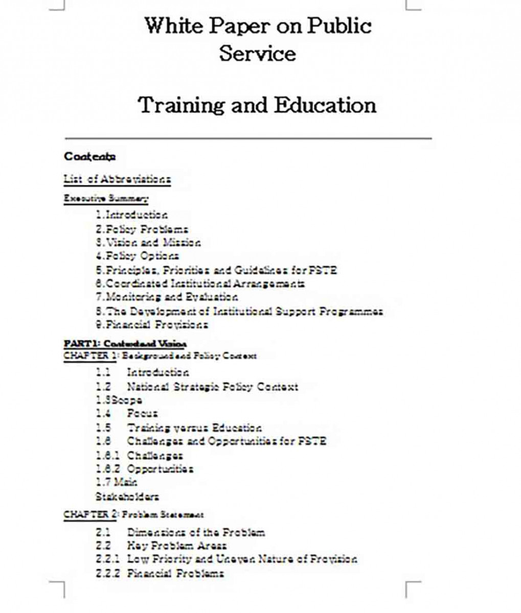White Paper on Education and Training White Paper on Education and Training