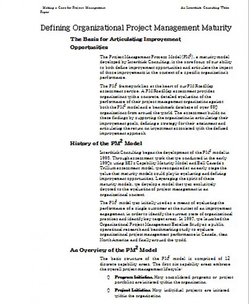 White Paper on Project Management White Paper on Project Management
