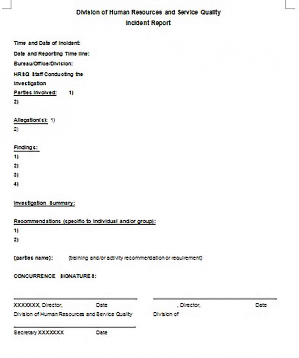 Workplace Incident Report templates Workplace Incident Report templates