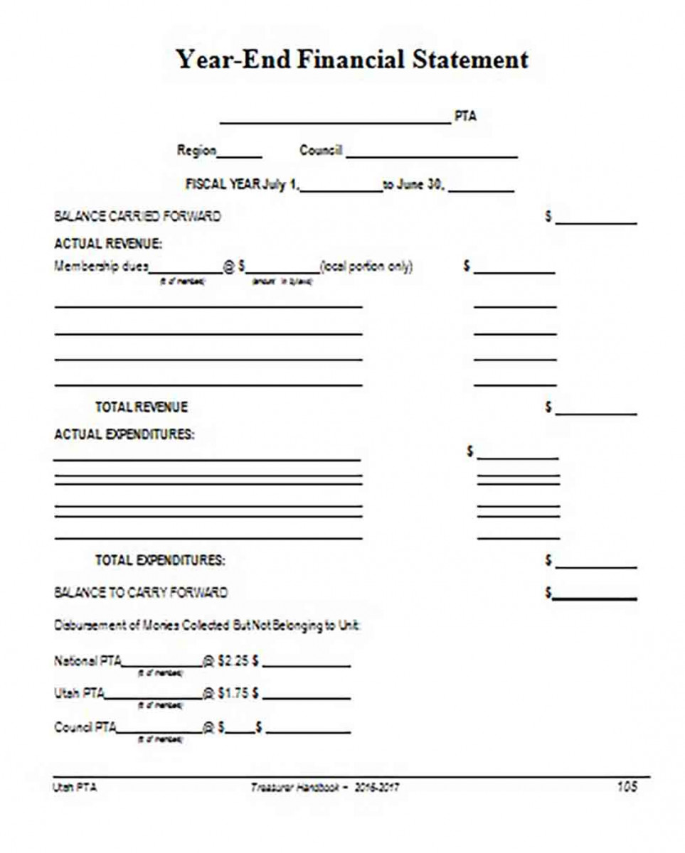 Year End Financial Statement Format templates Year End Financial Statement Format templates