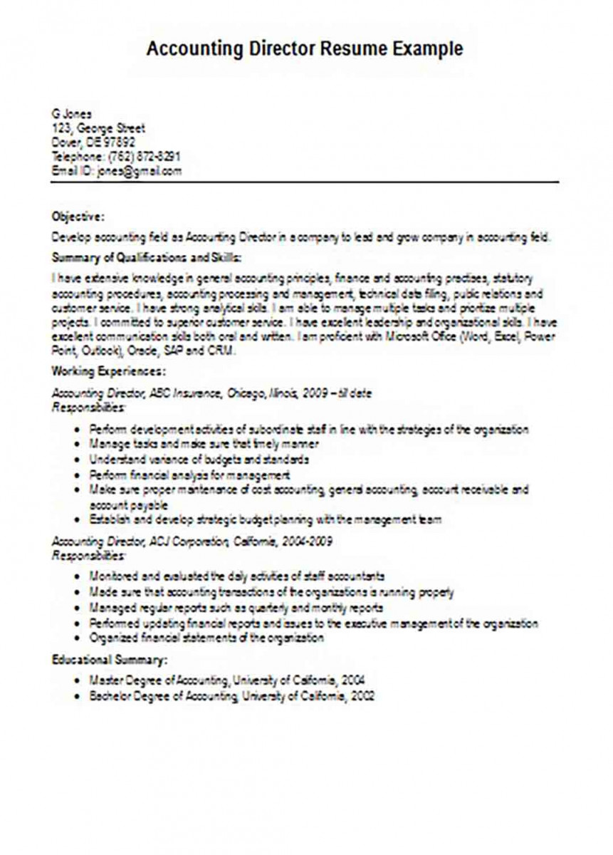 accounting director resume example 1 accounting director resume example 1