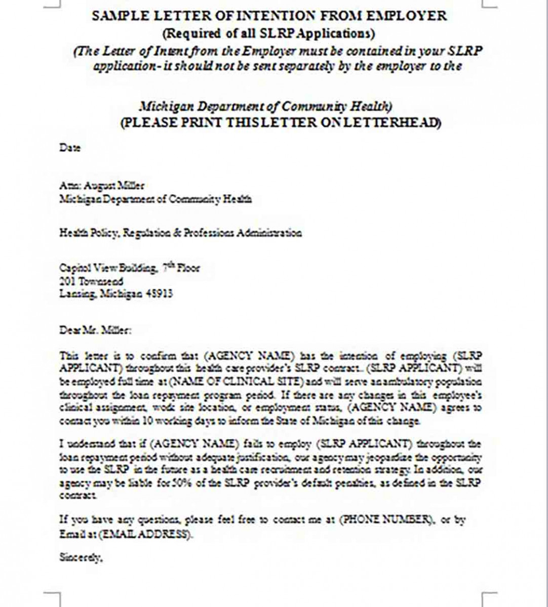 letter of intent for job application letter of intent for job application