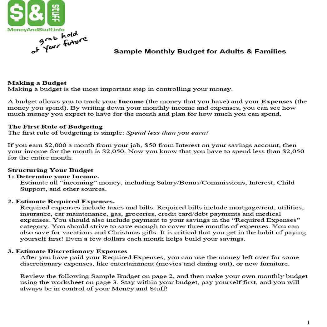 personal monthly budget templates 1 personal monthly budget templates 1