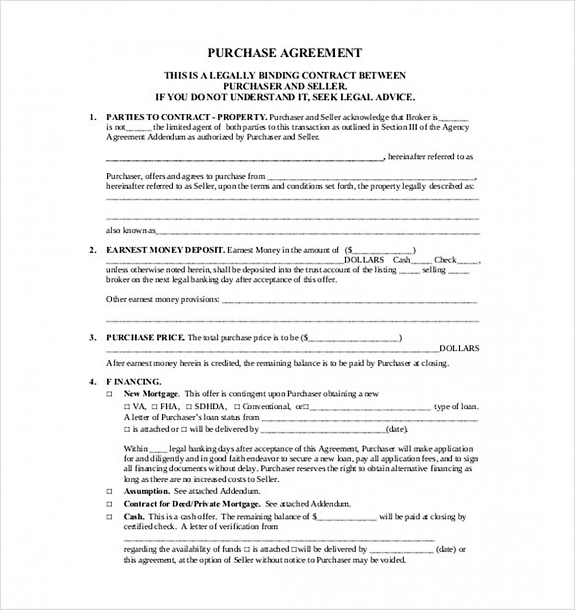 purchase contract agreement purchase contract agreement