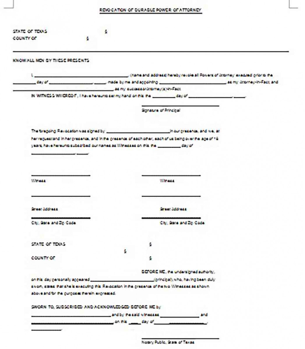 revoke power of attorney revoke power of attorney