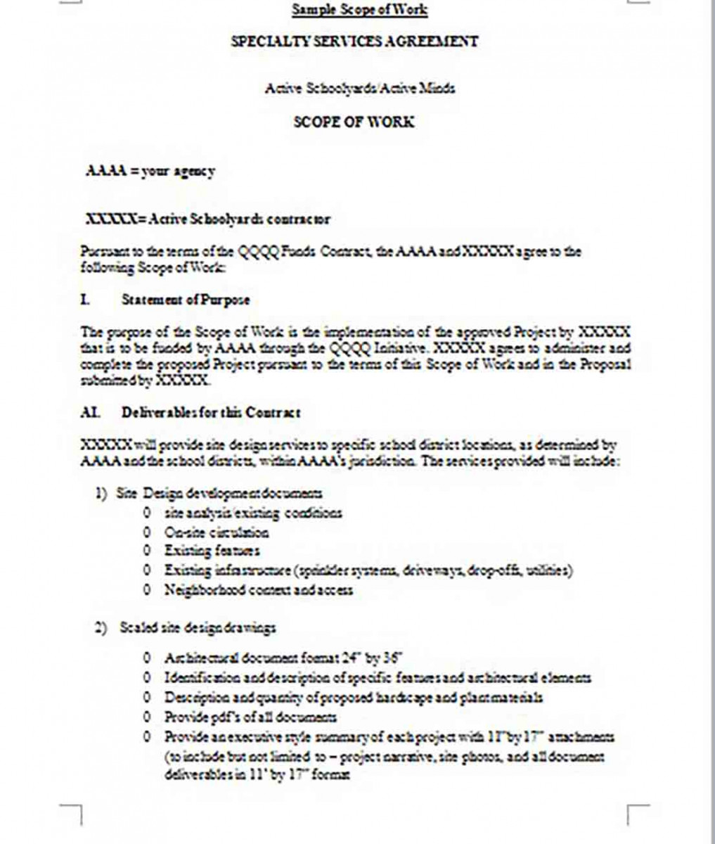 sample scope of work sample scope of work