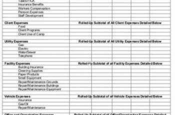 non profit budget template