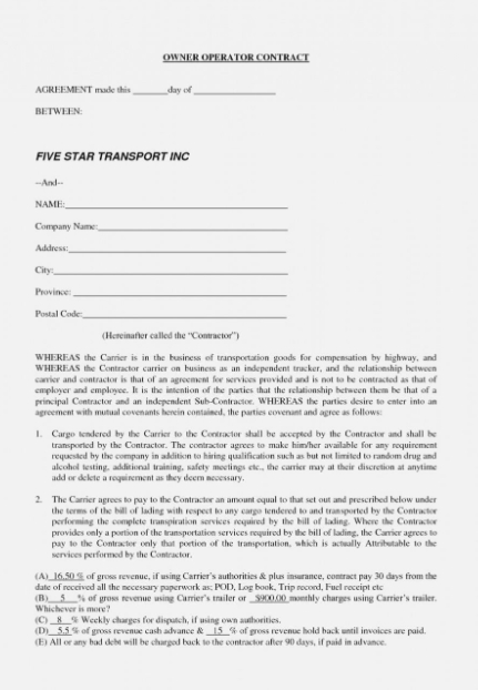 operator lease agreement template owner operator contrat operator lease agreement template owner operator contrat