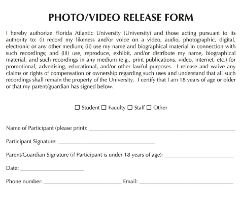 photography release form photography release form