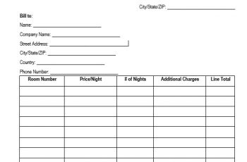 Hotel Receipt Template