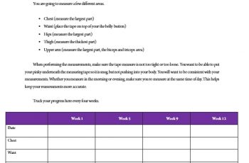 Weekly Body Measurement Chart Template